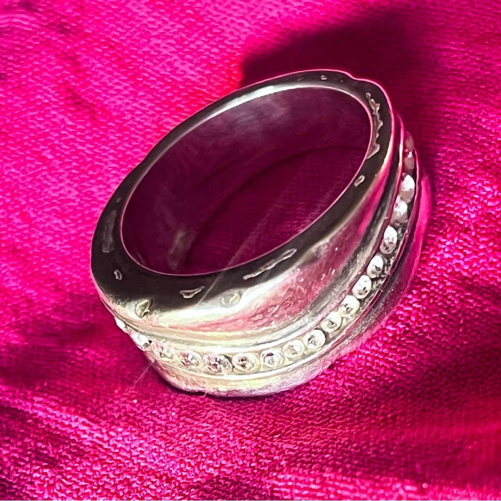 Brighton Silver Ring with Crystal Detailing